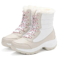 Women Boots Waterproof Heels Boots For Winter 2023 Tren Platform Ankle Boots Keep Warm Snow Shoes Plush Outdoor Short Boots