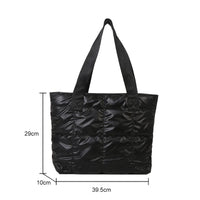 Fashion Ladies Tote Handbags Large Capacity Cotton Padded Shopping Bag Rhombus Portable Handbag Quilted Solid for Leisure Travel