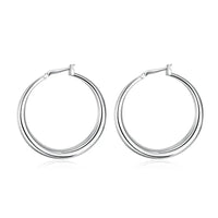 925 Sterling Silver 33mm Big Circle Round Hoop Earring For Women Unusual Earrings 2024 Trend Christmas Jewelry