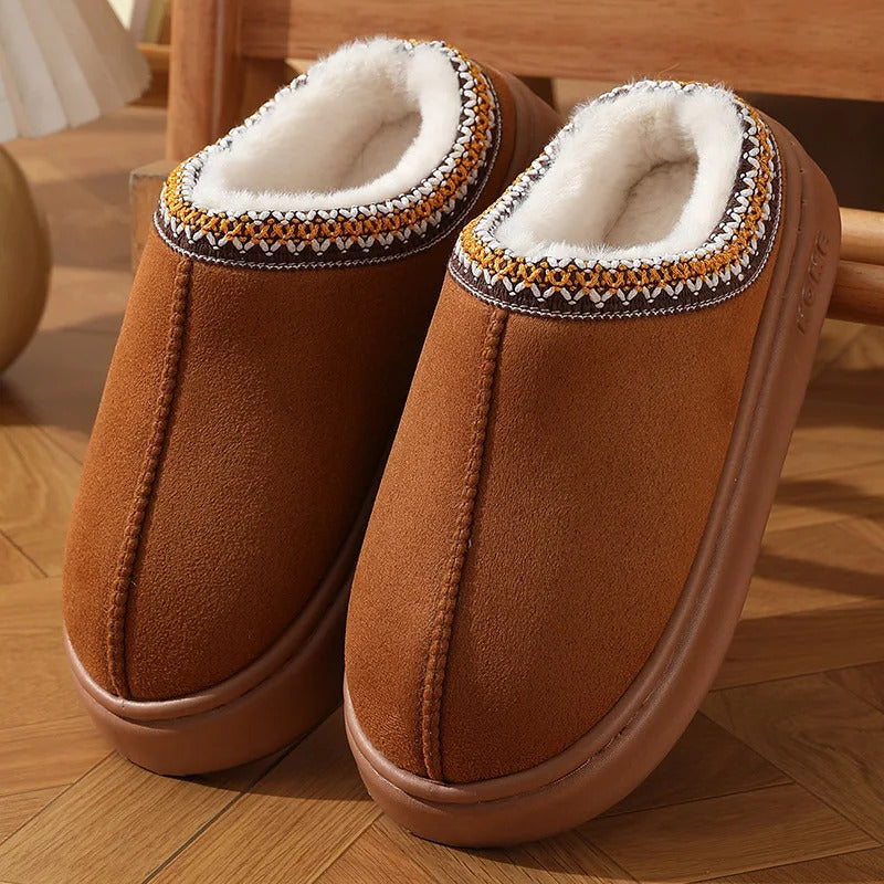 New Fashion Fluffy Platform Slippers for Women 2024 Winter Plush Warm Cotton Shoes Woman Comfort Non Slip Unisex Home Slippers