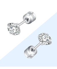 1Pair Stainless Steel Crystals Stud Earrings For Men Women Not Fade Ear Rings Jewelry