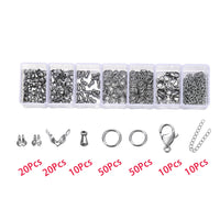 210-400pcs/Box Jewelry Making Kits Lobster Clasp Open Jump Rings End Crimps Beads Box Handmade DIY Bracelet Necklace Findings