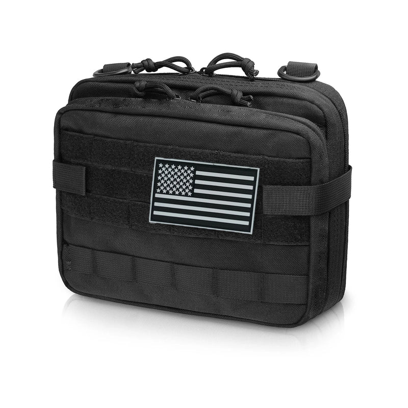 Tactical Admin Pouch of Double Layer Design, Molle EDC EMT Utility Pouches ,Sleeve Modular Tool Pouch Large Capacity