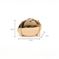 Designer Acrylic Shell Shape Clutch Bag Gold Silver Women Evening Party Bag Cute Shiny Metal Shoulder Crossbody Bags Small Purse