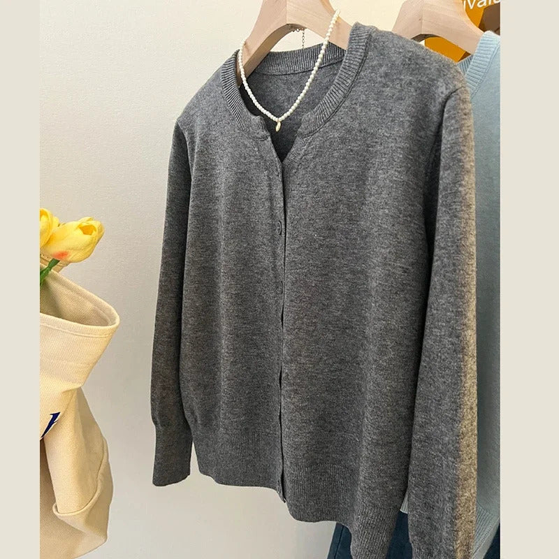 Fashion Women's Thin Fleece Knit Loose Short Cashmere Sweater Round Neck Warm Korean  Casual Female Sweater Top Cloting