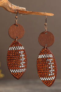 Multicolour Rhinestone Rugby Dangle Earrings