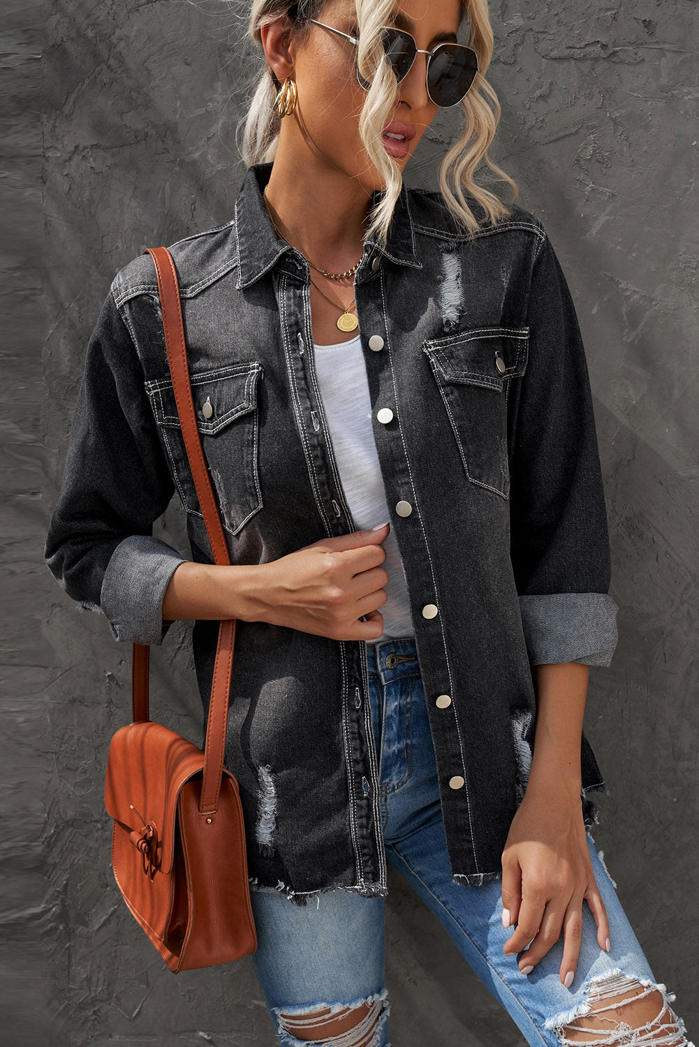 Blank Apparel - Blue Distressed Denim Jacket