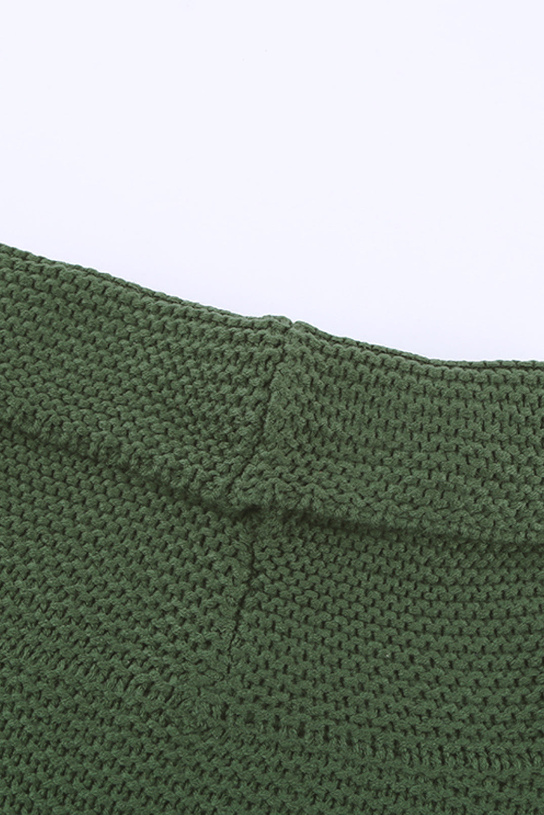 Green Turtleneck Splicing Chunky Knit Pullover Sweater