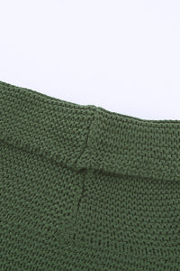 Green Turtleneck Splicing Chunky Knit Pullover Sweater