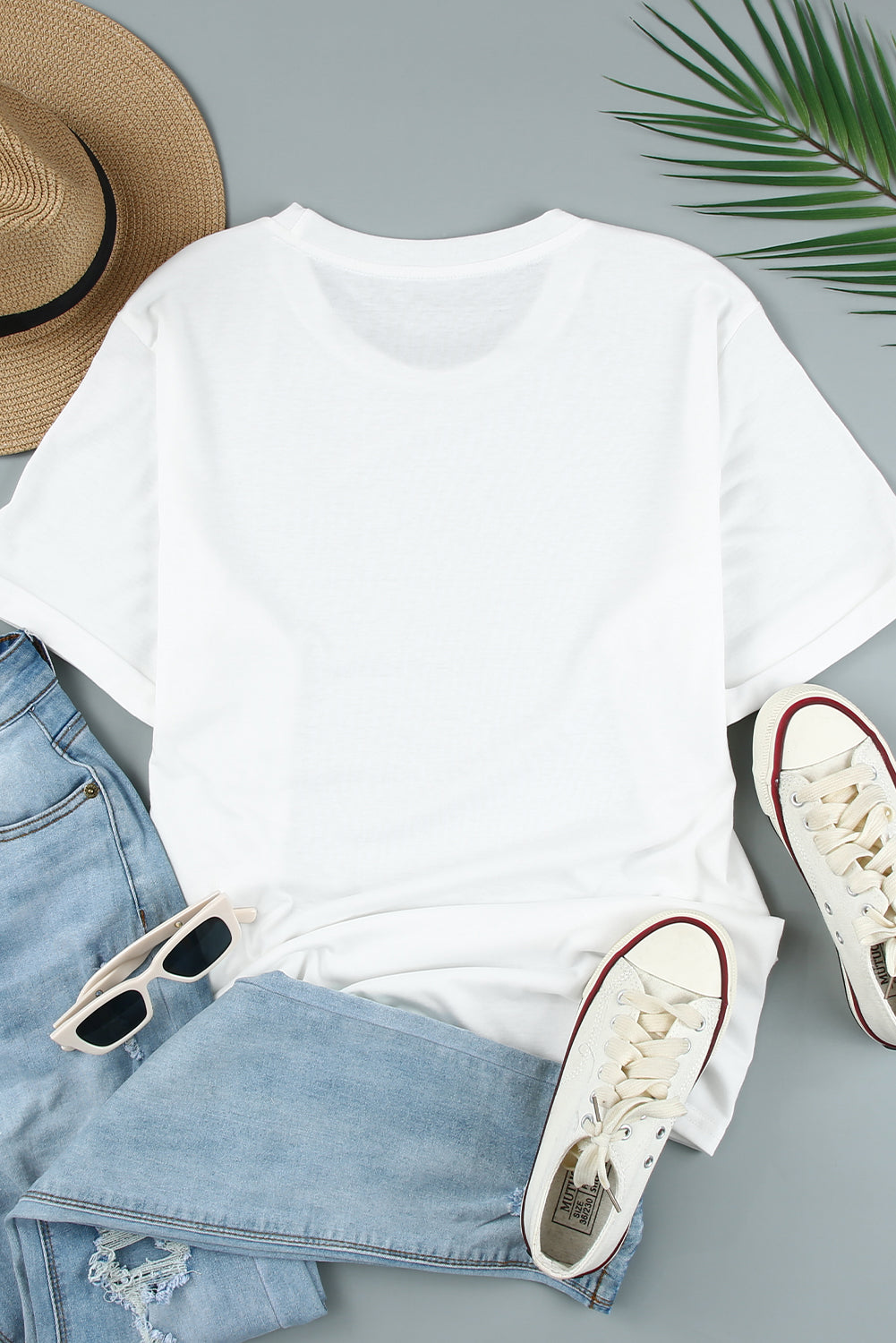 White Floral American Flag Graphic Tee