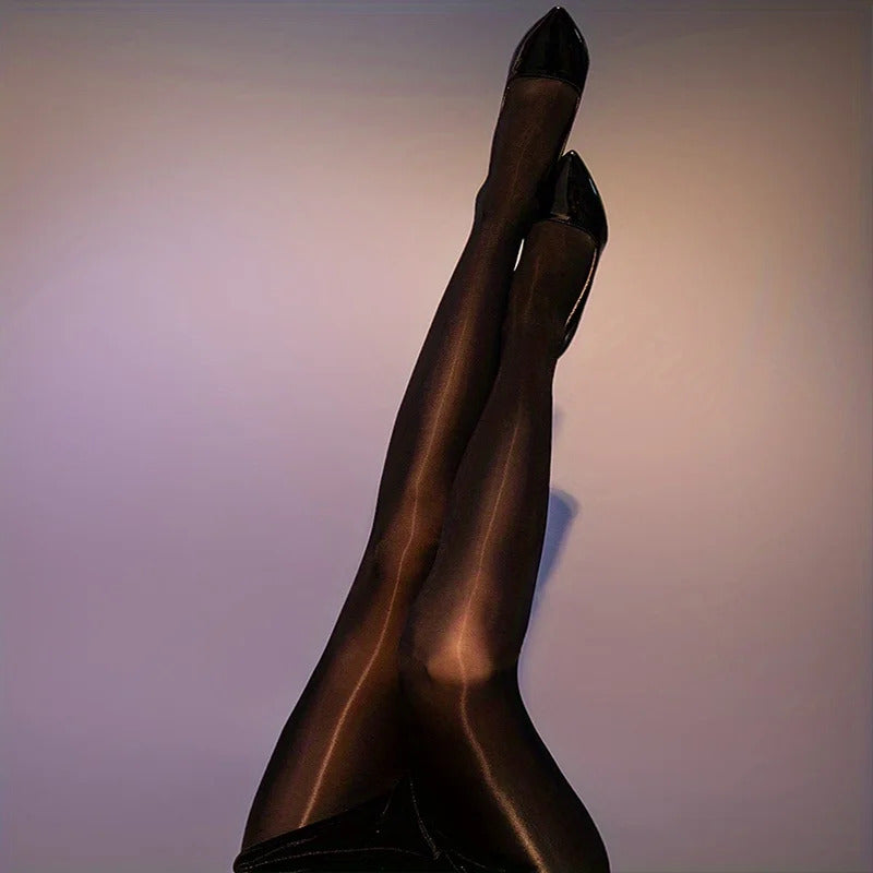 1pc Sexy Horse Oil tight High Elastic Stockings Mask Steel Stockings Lady Satin Shiny Ultra-thin Long Socks Pantyhose