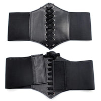 New Corset Punk Black Wide Belt Pu Leather Slimming Body Belts for Women Elastic High Waist Belt Female Dress Cummerbunds Gifts