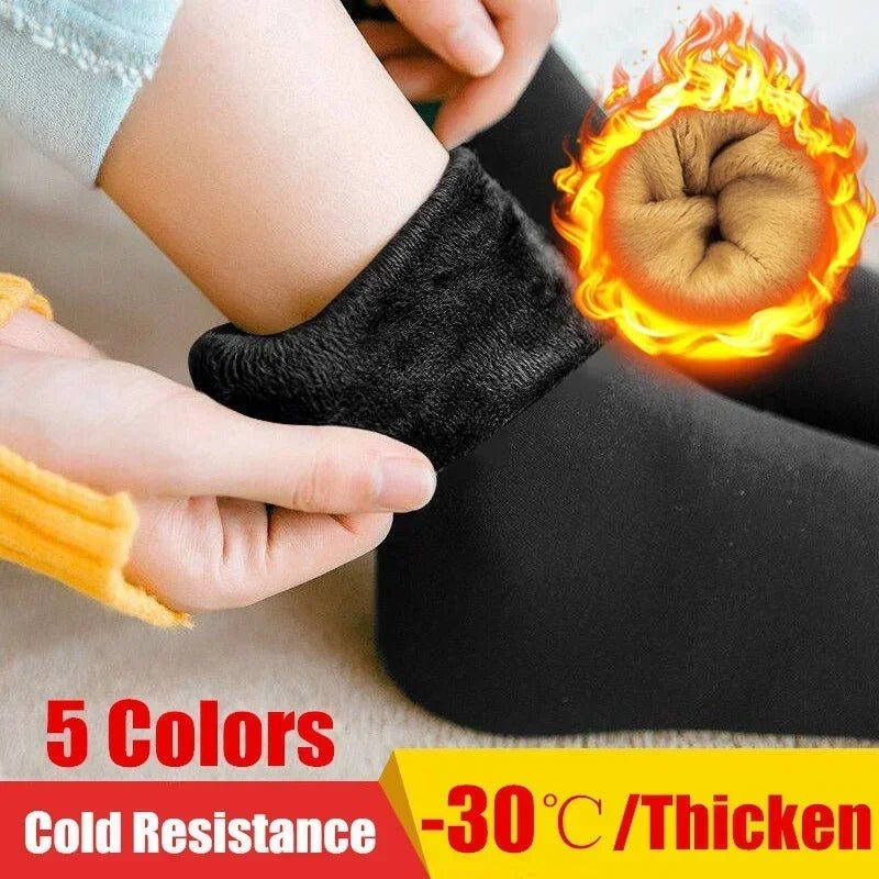 5Pair New Women Winter Thicken Warm Short Socks Thermal Cashmere Wool Socks Nylon Snow Velvet Boots Home Floor Calcetines Mujer