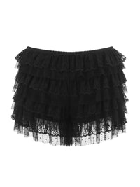 Women Mesh Lace Bloomer Shorts Y2k Layered Ruffle Frilly Booty Shorts Fairy Bowknot Sexy Boy Shorts Panties Party Clubwear