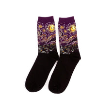 Autumn winter Retro Women Art Van Gogh Mural World Famous Oil Painting Series Men Socks Funny Socks