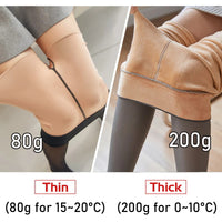 Winter Women Leggings 80/200g Fleece Warm Stockings Skin Effect Tights 2023 Female Print Leggings High-Elastic Thermal Pants