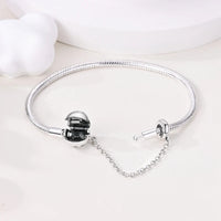 Original Bracelets 925 Silver 17-20CM Heart Safety 3mm Chain Snake Bone Bracelet Fit DIY Charms Bead Birthday Jewelry Gifts