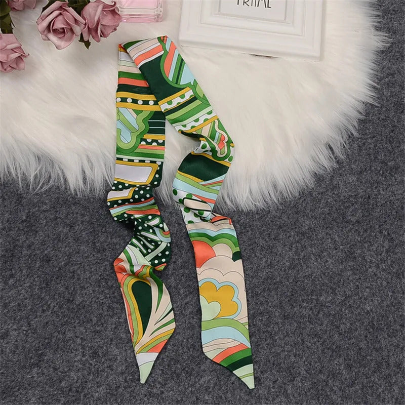 Horse Printing Bag Scarf 2024 New Small Skinny Silk Scarf Women Luxury Brand Foulard Women Tie Fashion Head Scarves For Ladies