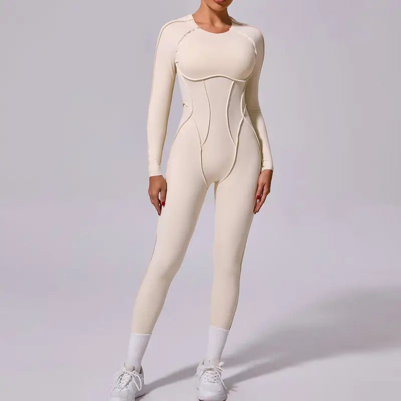 New Autumn/Winter Women's One-piece Yoga Jumpsuit leggings Long-sleeved Sexy Backless Slim Fit Sports Outfit