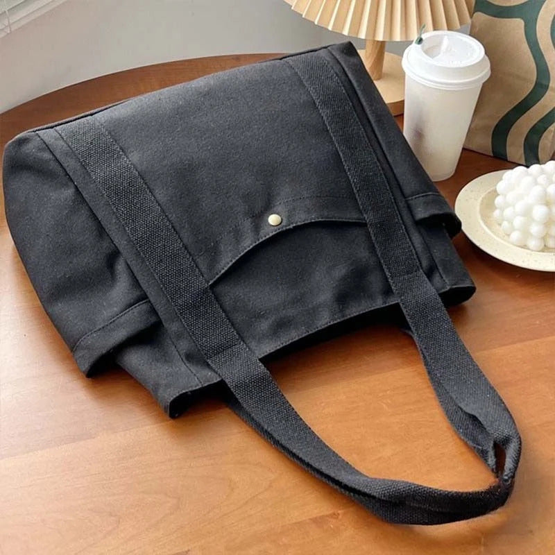 Large Capacity Canvas Tote Bags for Work Commuting Carrying Bag College Style Student Outfit Book Shoulder Bag Bolsos Para Mujer