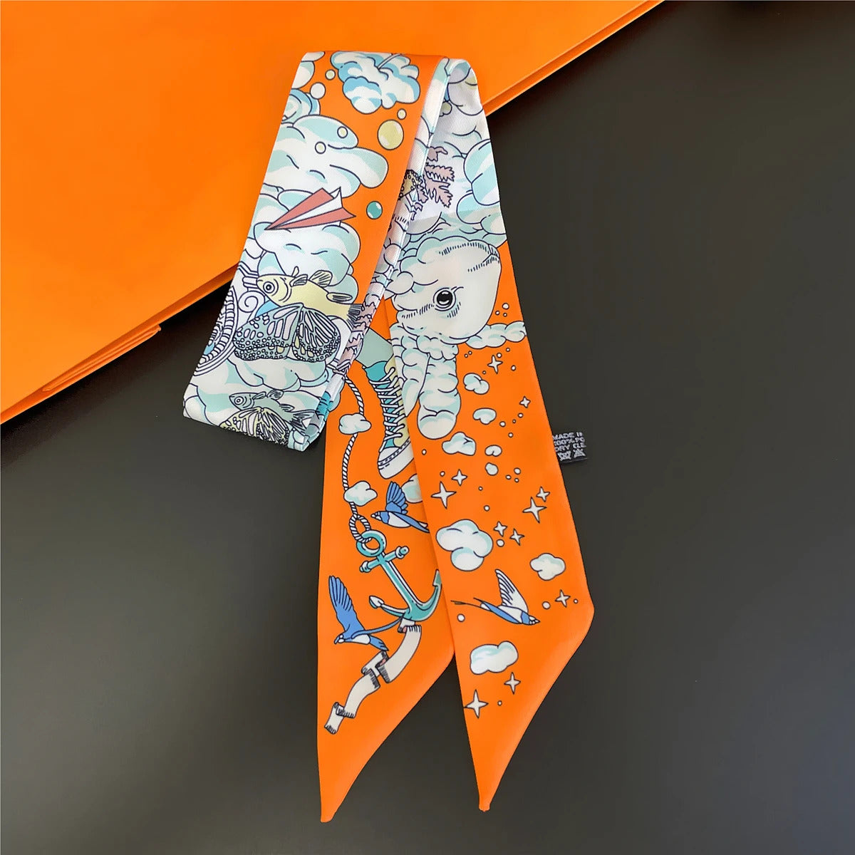 2024 Brand Design Zebra In Flowers Women Scarf Luxury Silk Scarf Fashion Hair Headband Foulard Skinny Bag Scarves Neckerchief