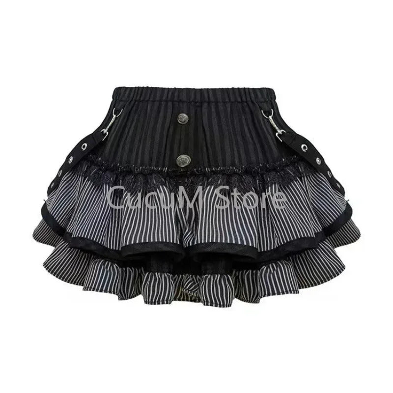 Sweet Lolita Lace Up Ruffles Cardigan+ Sexy Slim Fit Strapless Vest Tops+ High Waist Ruched Skirts Early Autumn Three Piece Sets