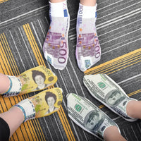 Interesting banknotes, currency, creative design, casual socks, street happy socks, fashion men's and women's home socks