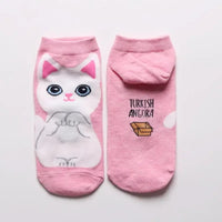 1-5Pairs Cotton Short Sock Cartoon 3D Cat Puppy Dog Animal Socks Harajuku Kawaii Women Girls Anklet Socks Breathable Casual Sox