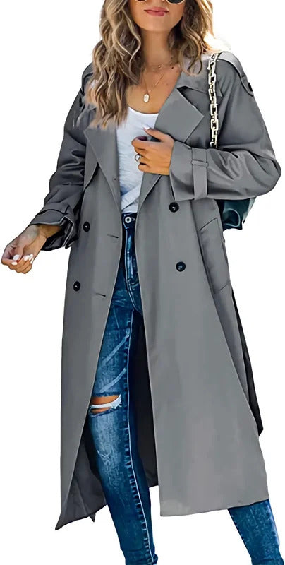 Independent Station Cross-Border European and American Women's Winter and Autumn Coat Jacket Overcoat Plus Size Trench Co