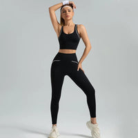 Women's 2pcs yoga set yoga Clothes High Waist Strap Cross High-elasticity Yoga Sports Bra Fitness Wear set Women's Tracksuit