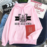 My Hero Academia UA Logo Anime Hoodies Simple Men Plus Size Streetwear Casual Warm Kangaroo Pocket Drawstring Sweatshirt