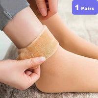 Women Winter Thicken Velvet Low Socks Solid Color Warm Socks Comfortable Thermal Velvet Wool Socks Elastic Seamless Snow Sock