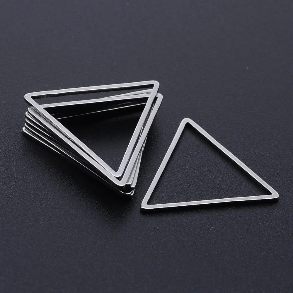 10pcs/lot 316 Stainless Steel   Hollow Geometric Square Circle Triangle Charms Wholesale Never Tarnish Jewelry Making Charms