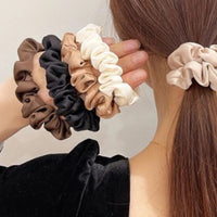 6pcs Women Simulation Silk Hair Ties Elegant Ponytail Holder Rubber Bands Hair Loop Elastic Advanced Headband Hair Accessories