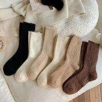 Women Wool Socks Warm Winter Thick Cashmere Fuzzy Casual Solid Color Comfortable Home Sock Soft Long Thermal High Quality