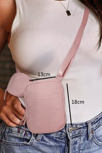 Light Pink Sporty Single Shoulder Bag with Pouch