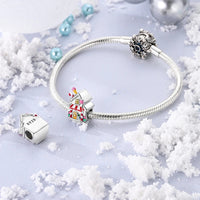 Holiday 925 Sterling Silver Polar Bear Funny Santa Charm Fit Original Bracelet Spinning Carousel Snowman Charm Christmas Jewelry