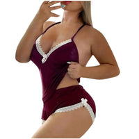 Women'S Fashion Sexy Lace Set Suit Solid Color Wireless Bra Sexy Underwear Panties Women'S Underwear Lenceria Mujer 2024