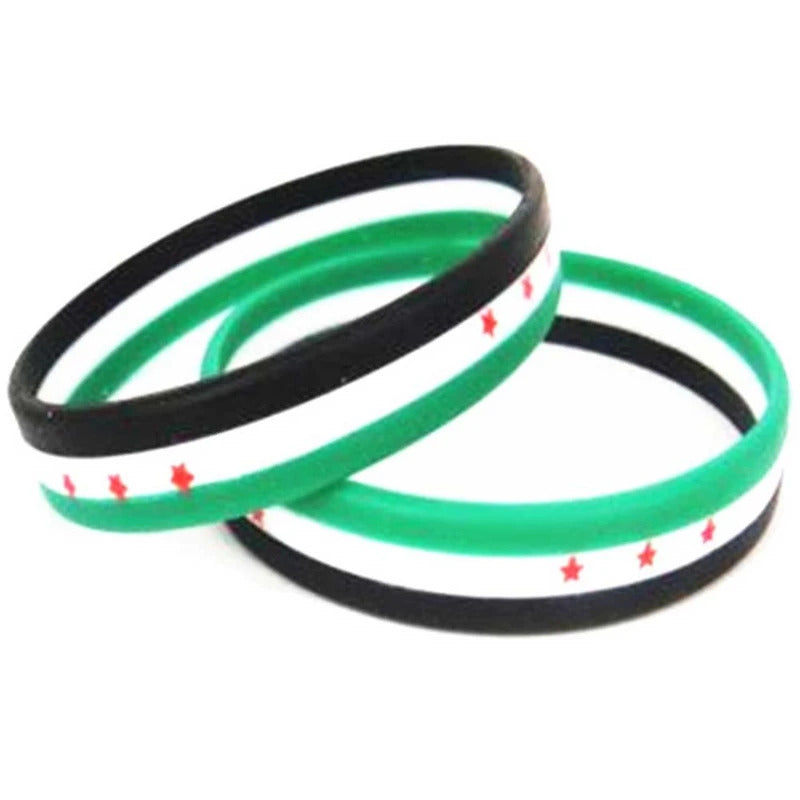 1pc Syria Flag Silicone Rubber Bracelets Sports Wrist Band Bangle for Women Men Special Gift for Lover