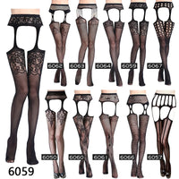 Women Sexy Lingerie Stockings Garter Belt Stripe Elastic Stockings Black Fishnet Stocking Thigh Sheer Tights Pantyhose dropship