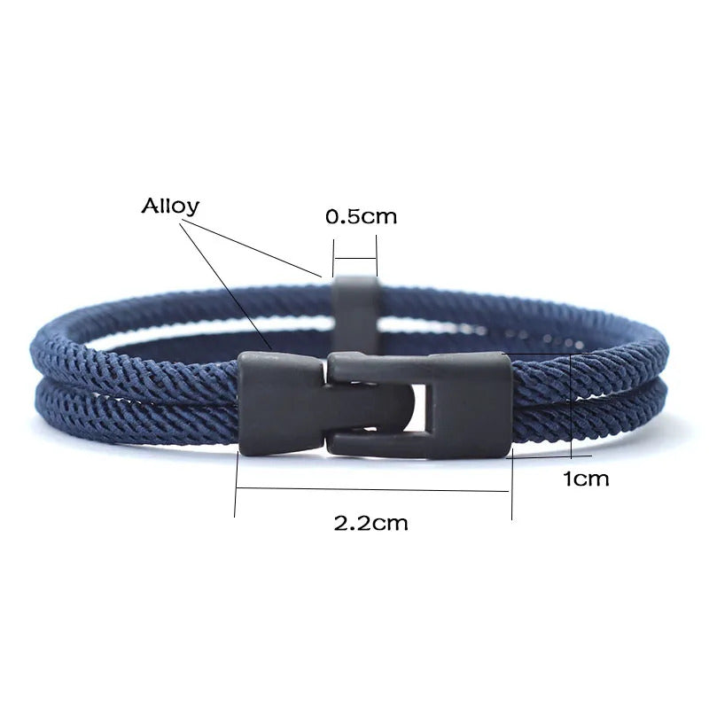 New Fashion Men Bracelet Thread Double Layer Detachable Matching Stackable Braslet Leisure Accessories Hombre Erkek Bileklik