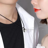 Good Simple Quality Couple Pendant Necklace Electrocardiogram,Magnetic Heart,Pendant Splicing Necklace Valentine's Day Gift