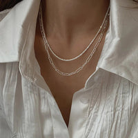 Popular Sparkling Necklace for Women Silver Colour Clavicle Chain Choker Fashion Jewelry Wedding Party Birthday Gift