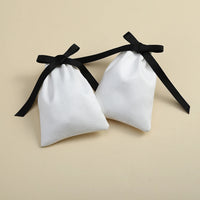 10pcs White Flannel Velvet Drawstring Pouches Wedding Jewelry Gift Bags DIY Travel Bracelets Necklace Ring Packaging Organizer