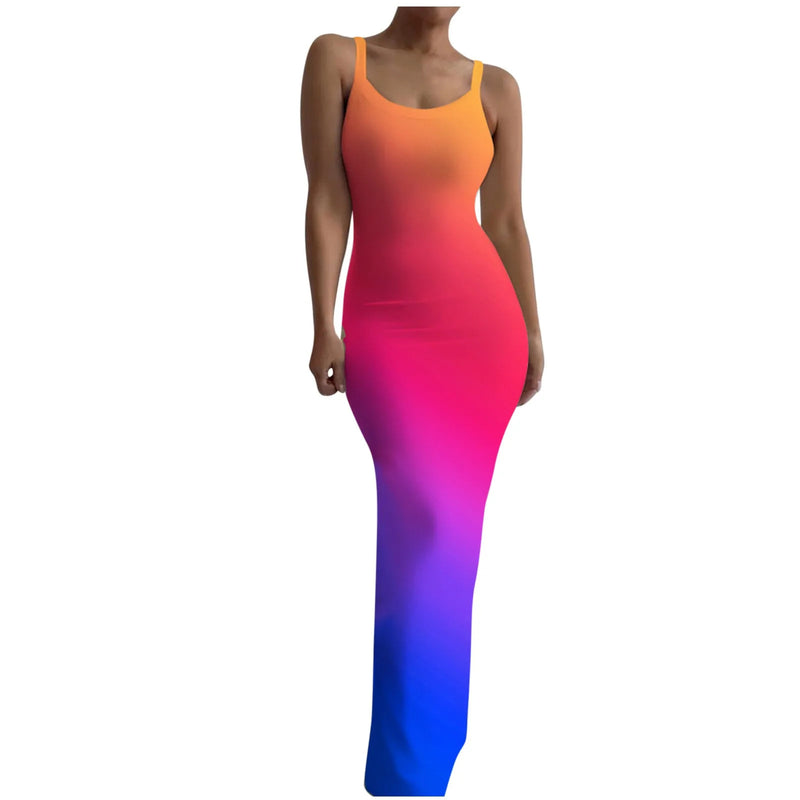 Elegant Bodycon Maxi Dress Women Summer 2024 Sleeveless Backless Sexy Outfits Party Club Sundress Beach Holiday Long Dresses