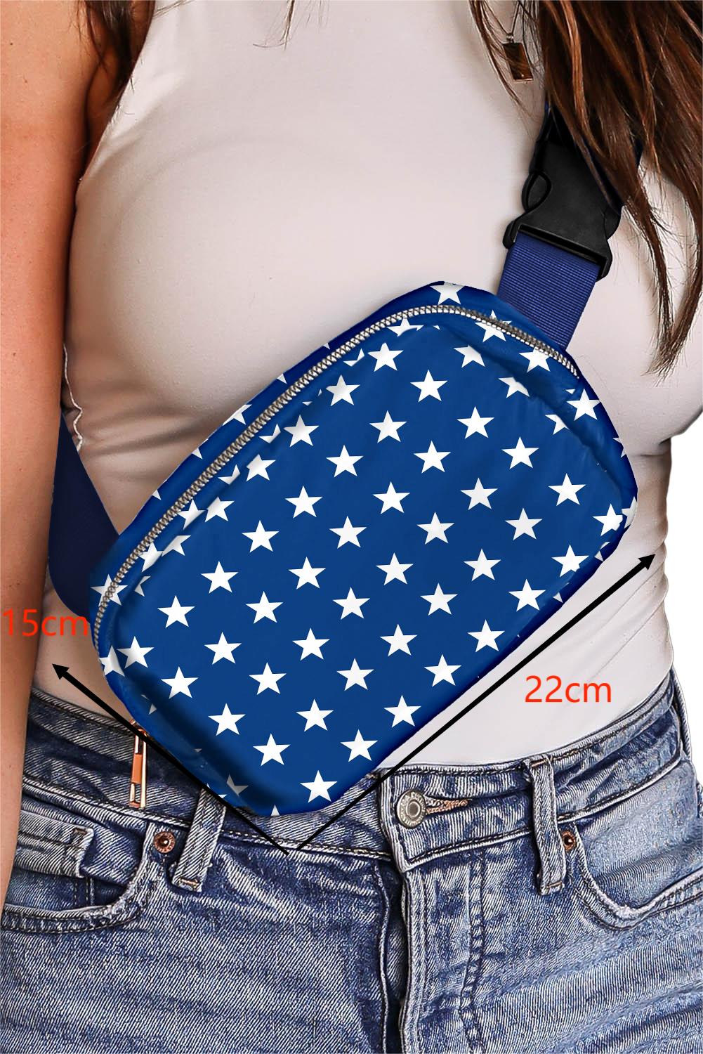 Bluing Independent Day Flag Star Printed Crossbody Bag