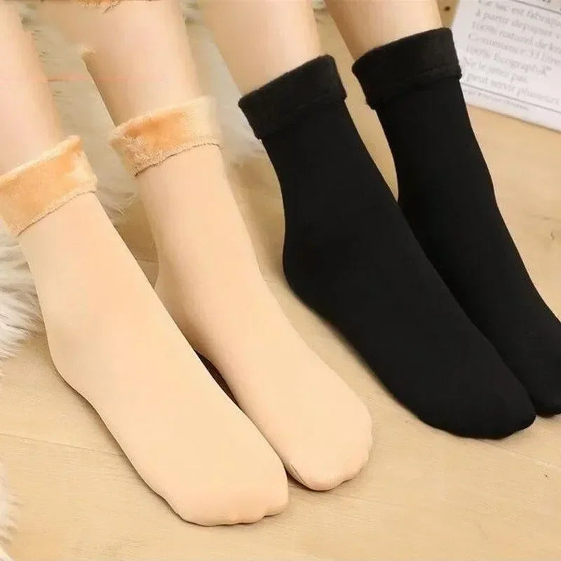 5Pair New Women Winter Thicken Warm Short Socks Thermal Cashmere Wool Socks Nylon Snow Velvet Boots Home Floor Calcetines Mujer