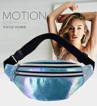 Holographic Fanny Pack Hologram Waist Bag Laser Beach Travel Banana Hip Bum Zip Waist Bags Women Belt Bag For Girls