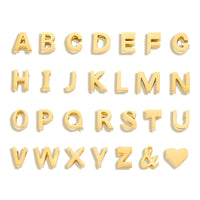 eManc Tiny Heart Dainty Initial Charm Gold Color Silver Color Letter Name Pendant For Women Wholesale Alphabet A-Z Jewelry Gift