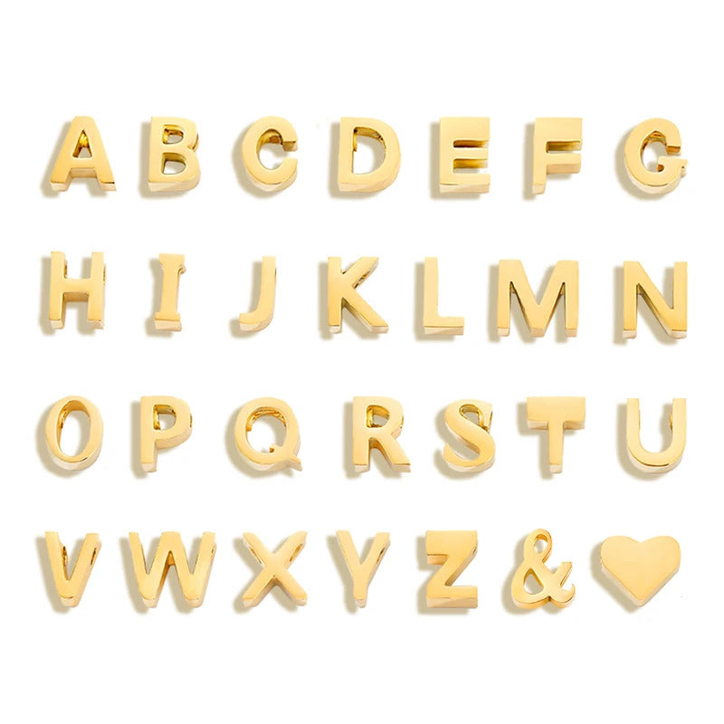 eManc Tiny Heart Dainty Initial Charm Gold Color Silver Color Letter Name Pendant For Women Wholesale Alphabet A-Z Jewelry Gift